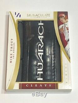 #1/1 Mike Trout 2015 Immaculate Jumbo Cleat Game Used Logo Angels Cleats
