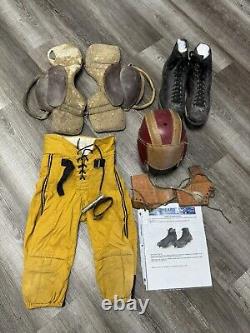 1910-20 Circa Football Game Used Lot Cleats Pass Helmet Pants RARE