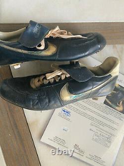 1984-1989 Dwight Doc Gooden Mets Game Used Autographed Cleats Auto JSA MEARS