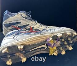 2000 Lomas Brown Super Bowl XXXV Giants GAME USED Nike FB Cleats #76 with confetti