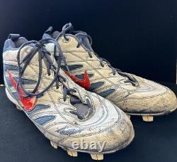 2000 Lomas Brown Super Bowl XXXV Giants GAME USED Nike FB Cleats #76 with confetti