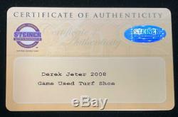 2008 Derek Jeter Game Used Turf Shoe Cleat, Nike Jordan. NY Yankees. Steiner COA