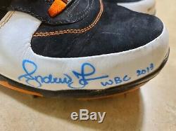 2013 Andruw Jones Wbc Game Used Pe Air Jordan Autographed Cleats Holo! Fusion V