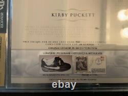 2015 The Bar Kirby Puckett Game Used Nike Nike Cleats Tongue Flap Cut Auto 1/1