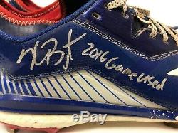 2016 GAME USED KRIS BRYANT Signed & Inscribed CLEATS MLB Fanatics COA Cubs MVP