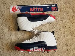 2017 Boston Red Sox Game Used Worn Mookie Betts Jordan Cleats MLB COA Patriot 12