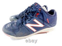 2017 Corey Kluber Cleveland Indians Signed Game-Used Navy New Balance Cleats