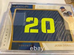 2017 Immaculate Cleat Josh Donaldson 4/5 Sick Patch Blue Jays/Braves Game Used