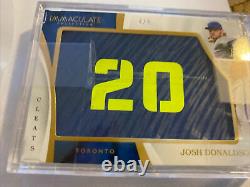 2017 Immaculate Cleat Josh Donaldson 4/5 Sick Patch Blue Jays/Braves Game Used