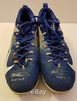 2017 Kyle Schwarber Game Used Signed Cleats! Chicago Cubs! COA LOA
