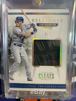 2018 National Treasures Cleats Cody Bellinger Game Used Relic 3/3