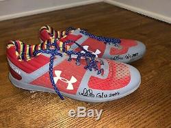 2019 Cubs Willson Contreras Game Used Signed Under Armour Cleats MLB Hologram