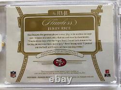 2020 Flawless Jerry Rice Game Worn / Used Material Cleat On Card Auto # 2/5 RARE