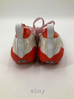 #36 Miami Dolphins Game Used Orange Adidas Three Stripe Life Cleats Size 12.5