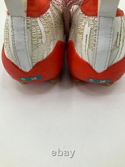 #36 Miami Dolphins Game Used Orange Adidas Three Stripe Life Cleats Size 12.5