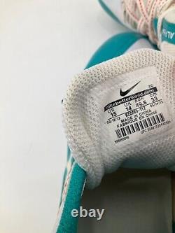 #80 Miami Dolphins Game Used Aqua/orange Nike Cleats Size 15