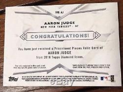 AARON JUDGE 2018 Topps Diamond Icons GAME USED JUMBO CLEAT RELIC 6/10