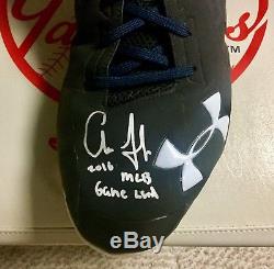 Aaron Judge 2016 ROOKIE Game Used Autographed Signed Under Armour Cleats. Yankees
