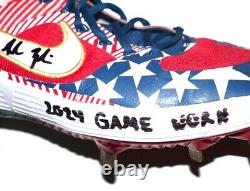 Adam Zebrowski 2024 Rome Emperors Game Worn Used Stars 1776 July 4th Nike Cleats