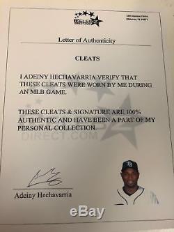 Adeiny Hechavarria Game Used & Signed Adidas Memorial Day Cleats
