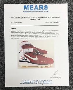 Albert Pujols 2x Signed 2007 Game Used NIKE Cleats Sz 12.5 Autograph MEARS LOA