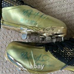Andrew Benintendi 2016 GAME USED CLEATS pair autograph SIGNED Red Sox Worn