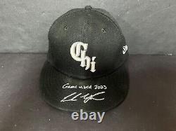 Andrew Vaughn Chicago White Sox Auto Signed 2022 Game Used City Connect Hat