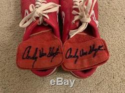 Andy Van Slyke Signed Game Used Cleats St. Louis Cardinals Pittsburgh Pirates
