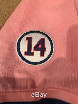 Anthony Rizzo 2015 Game Used Worn Pink BP Jersey, Shirt & Cleats Chicago Cubs