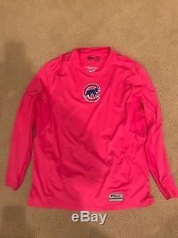 Anthony Rizzo 2015 Game Used Worn Pink BP Jersey, Shirt & Cleats Chicago Cubs