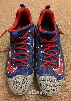 Anthony Rizzo MLB Holo Game Used Autographed Cleats 2016 Chicago Cubs WS SEASON