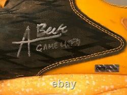 Austin Beck Signed Auto Autographed Game Used Cleats (PAIR) Onyx COA Athletics