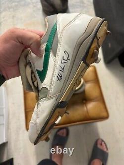 Autographed todd van poppel game worn cleats signed