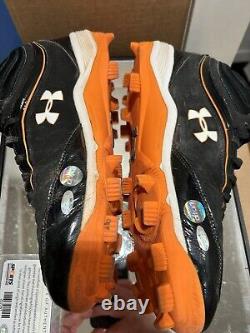 BUSTER POSEY GAME USED 2013 Autographed Cleats 2 Signatures LoJo Sports Mem