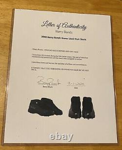 Barry Bonds 2002 Game Used FILA Cleats with Bonds Signed Letter Of Authenticity