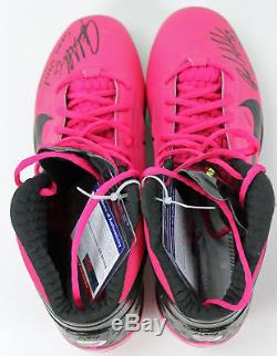Bears Jared Allen Signed Oct 12'14 Game Used Pink Nike Cleats PSA/DNA #AC48284