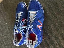 Ben Zobrist Chicago Cubs game used signed cleats from 2017 NLCS