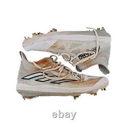 Brandon Marsh Phillies 2024 Game Worn Wht/Slvr Adidas Lightlock Cleats Sz 13 LOA