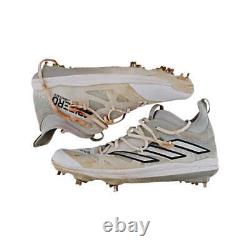 Brandon Marsh Phillies 2024 Game Worn Wht/Slvr Adidas Lightlock Cleats Sz 13 LOA