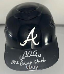 Braves WILLIAM CONTRERAS Signed 2022 Game Used Catchers Helmet #1 AUTO Brewers