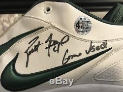 Brett Favre Packers Autographed Game Used Worn Cleats vs Detroit 11-22-2007