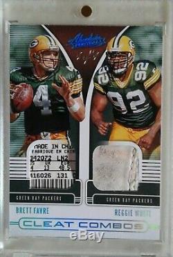 Brett Favre Reggie White 1/1 Game Used 2019 Absolute Cleat Combos One Of One