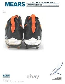 Brian Urlacher 2005 Game Used Worn Dual Signed Inscribed Cleats Mears + BAS COA