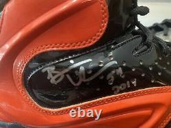 Brian Urlacher 2014 Game Used Autographed Cleats In Display Frame