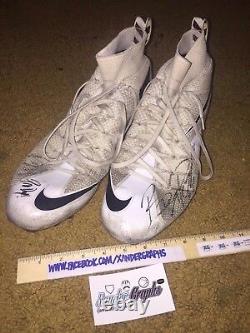 Bryce Petty Pro Day Game Event Used Signed Football Cleats Shoes-beckett Bas Coa