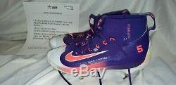 CARLOS GONZALEZ ROCKIES INDIANS GAME USED CLEATS #5 on cleats MLB ALL STAR
