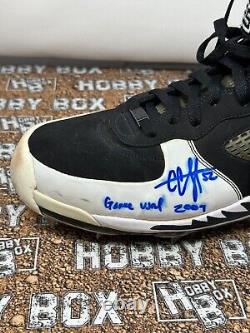 CC Sabathia Signed Game Used Cleat Jordan 5 Fusion Shoe Inscribed CC52 COA