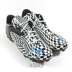 Cam Newton Game Used Carolina Panthers Checkered Underarmour Worn Cleats