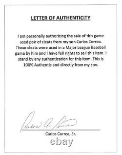Carlos Correa Signed Autographed Game Worn Used Cleats Correa LOA PSA/DNA 79340