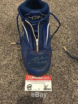 Carlos Zambrano Cubs game used autograhed cleats / shoes